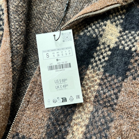 Zara plaid sweater cardigan - Picture 2 of 3
